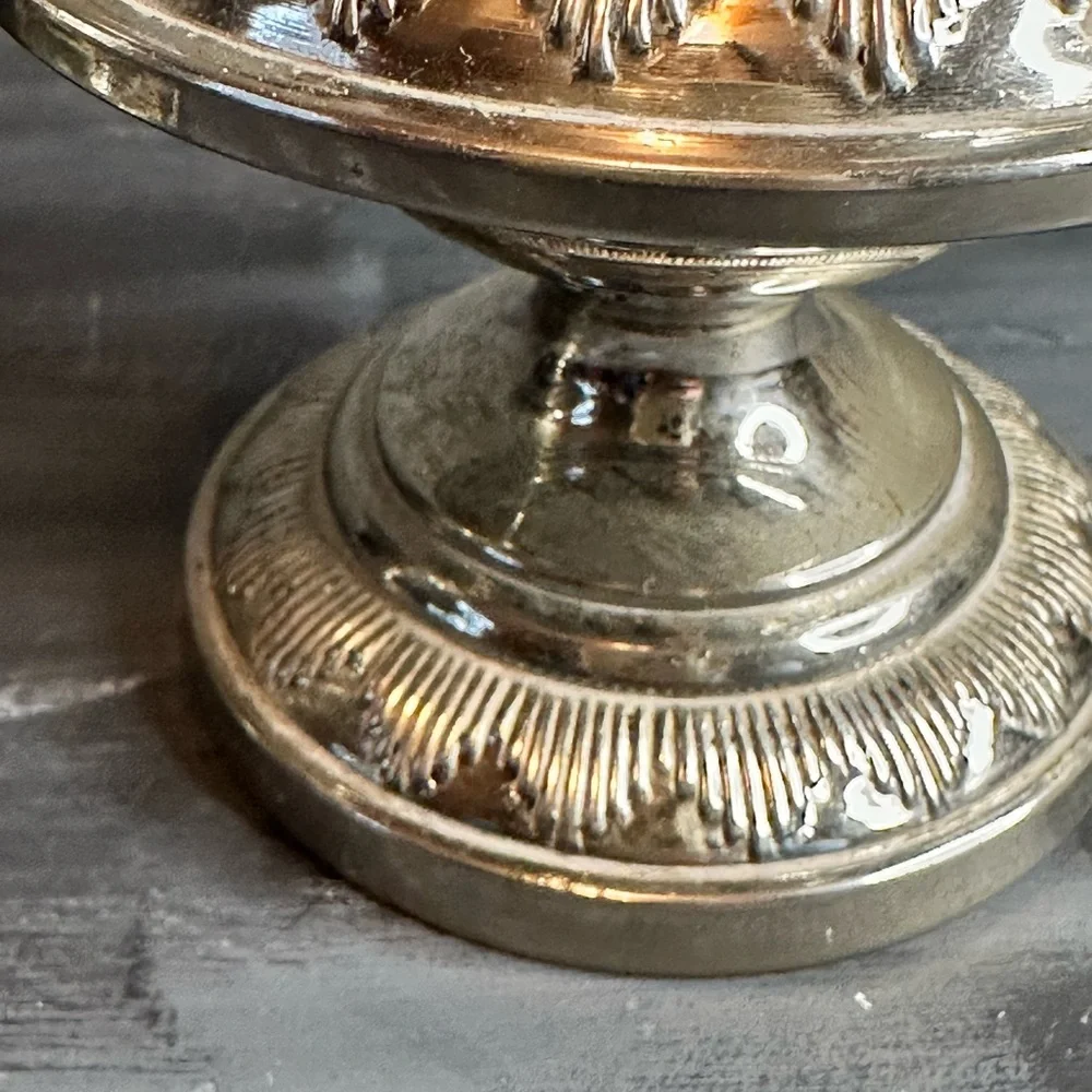 Antique ornate footed sugar and creamer set silver and gold plated Swedish 1940